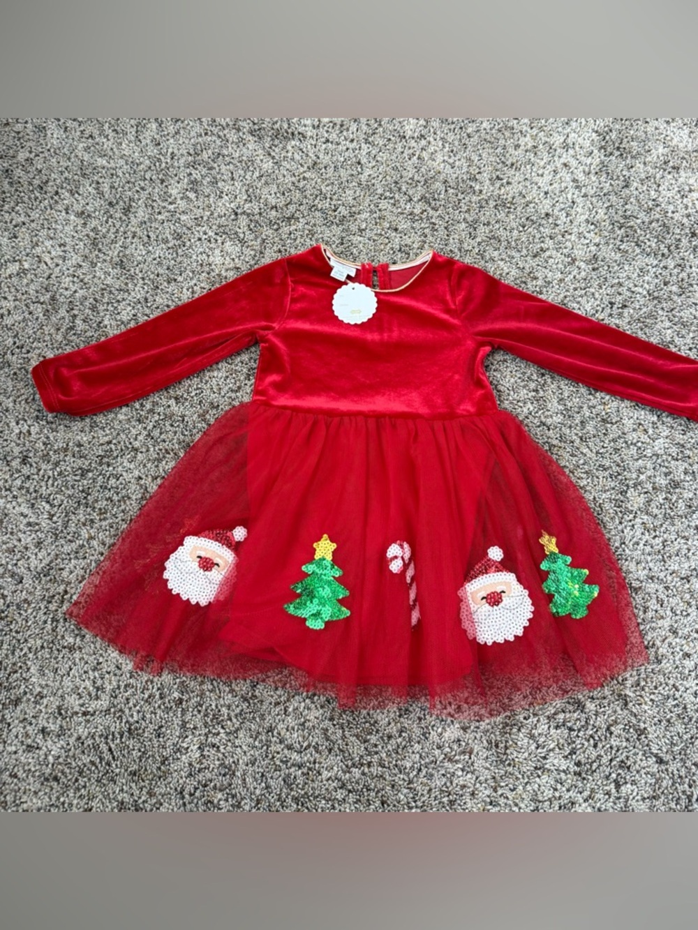 NWT Mud Pie Toddler Christmas Red Sequin Christmas Tutu Dress Size 12-18 Months